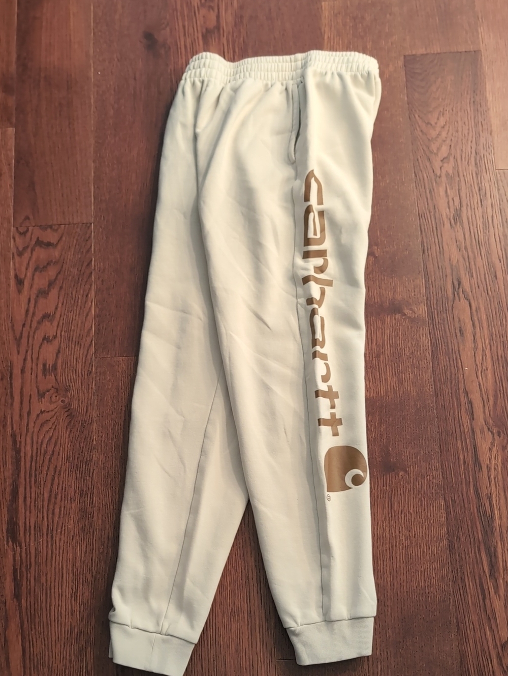 Carhartt Kids Cream Joggers with Brown Logo Print